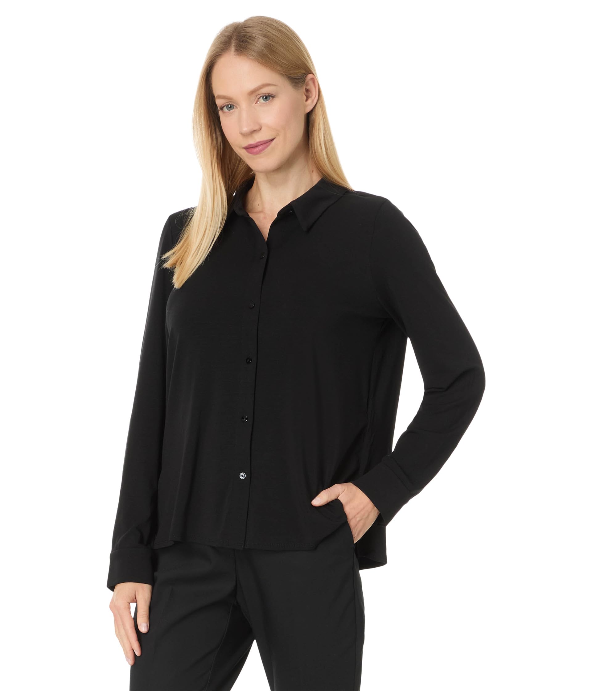 

Рубашка Eileen Fisher Classic Collar Slim Shirt, черный