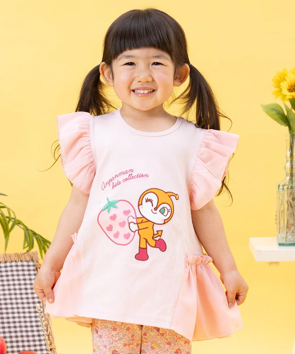Детская коллекция ANPANMAN / (K) Туника из шифона с оборками Anpanman Kids Collection, pink