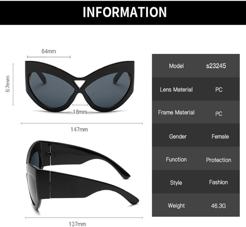 

LVTFCO Модные солнцезащитные очки в стиле ретро с крупной оправой "кошачий глаз", широкие дужки, большая оправа, защита от ультрафиолета UV400, Hawksbill Brown