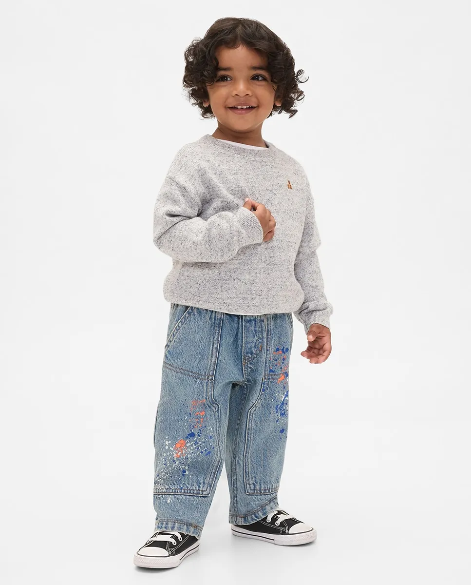 

Джинсы для младенцев с эластичным поясом Gap, светло-голубой