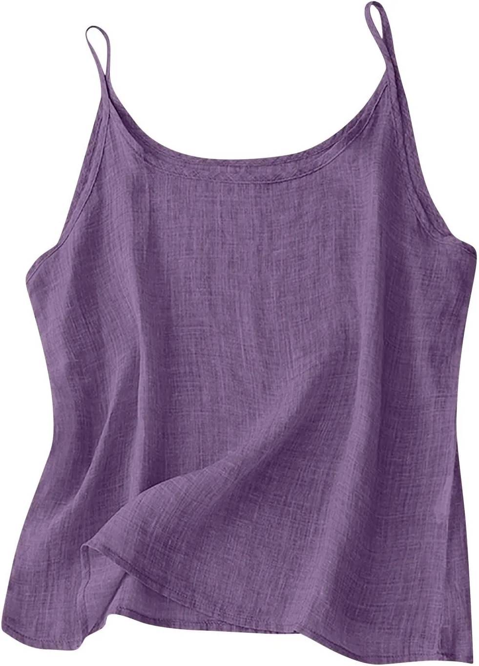 

Женский топ-майка из льна без рукавов на тонких бретелях, летний