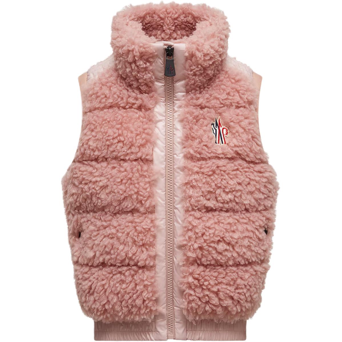 

Утепленная пуховая жилетка для детей Moncler Grenoble, темно-розовый
