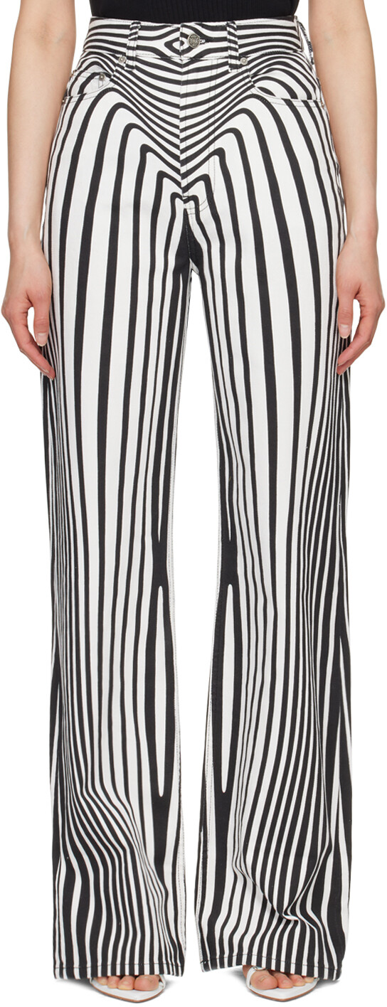 

Белые принтованные джинсы Jean Paul Gaultier