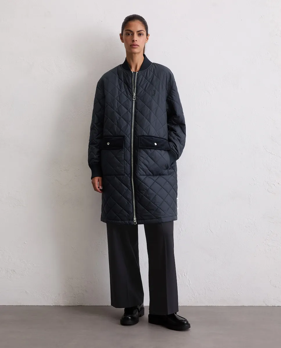 

Женское стеганое пальто-блузон стандартного кроя из переработанного полиэстера MARC O'POLO, черный