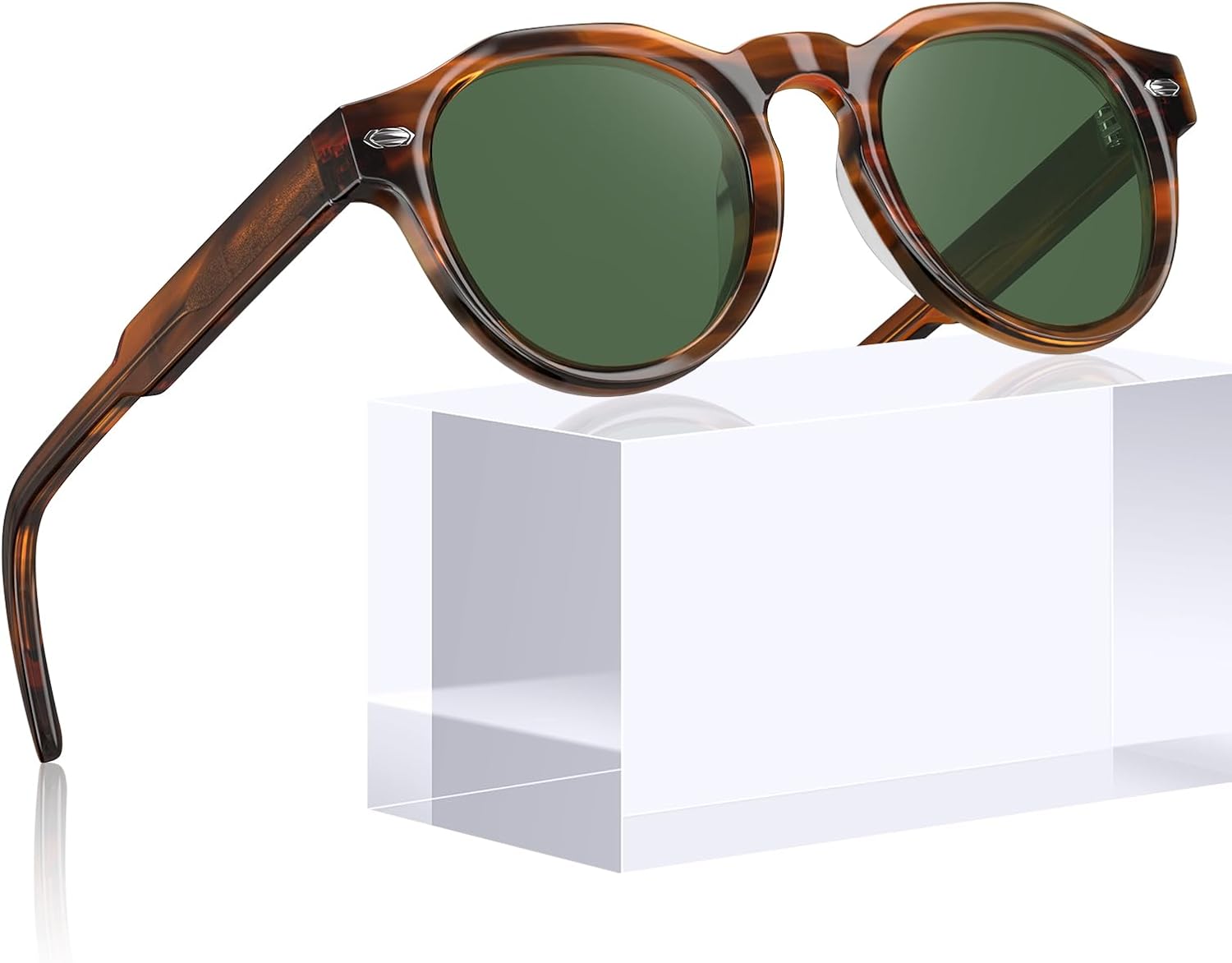 

Поляризованные мужские солнцезащитные очки AVAWAY круглой формы, итальянский ацетат, защита от УФ-излучения, ретро, ​​маленькие солнцезащитные очки, модные солнцезащитные очки AV2136, C03: Tortoise Latte / Green Lens