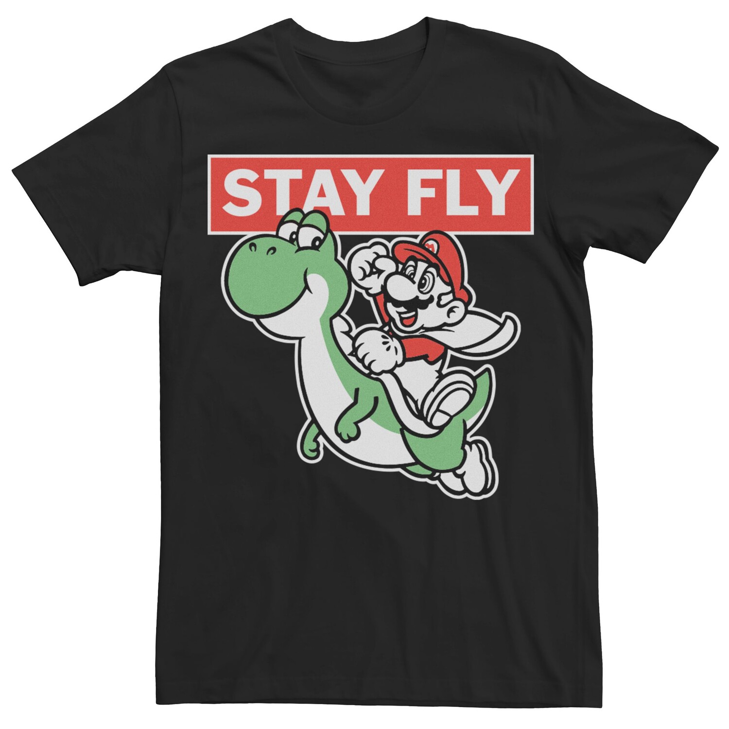 

Мужская футболка с рисунком Super Mario Bros Yoshi Stay Fly Licensed Character