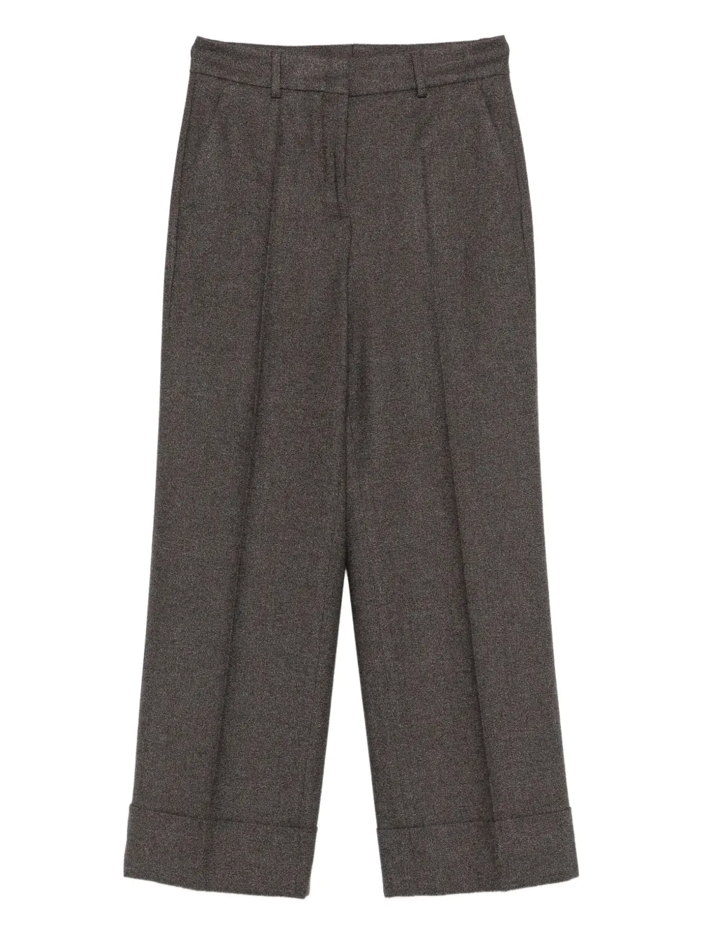 

Брюки с защипами и отворотами Incotex, коричневый