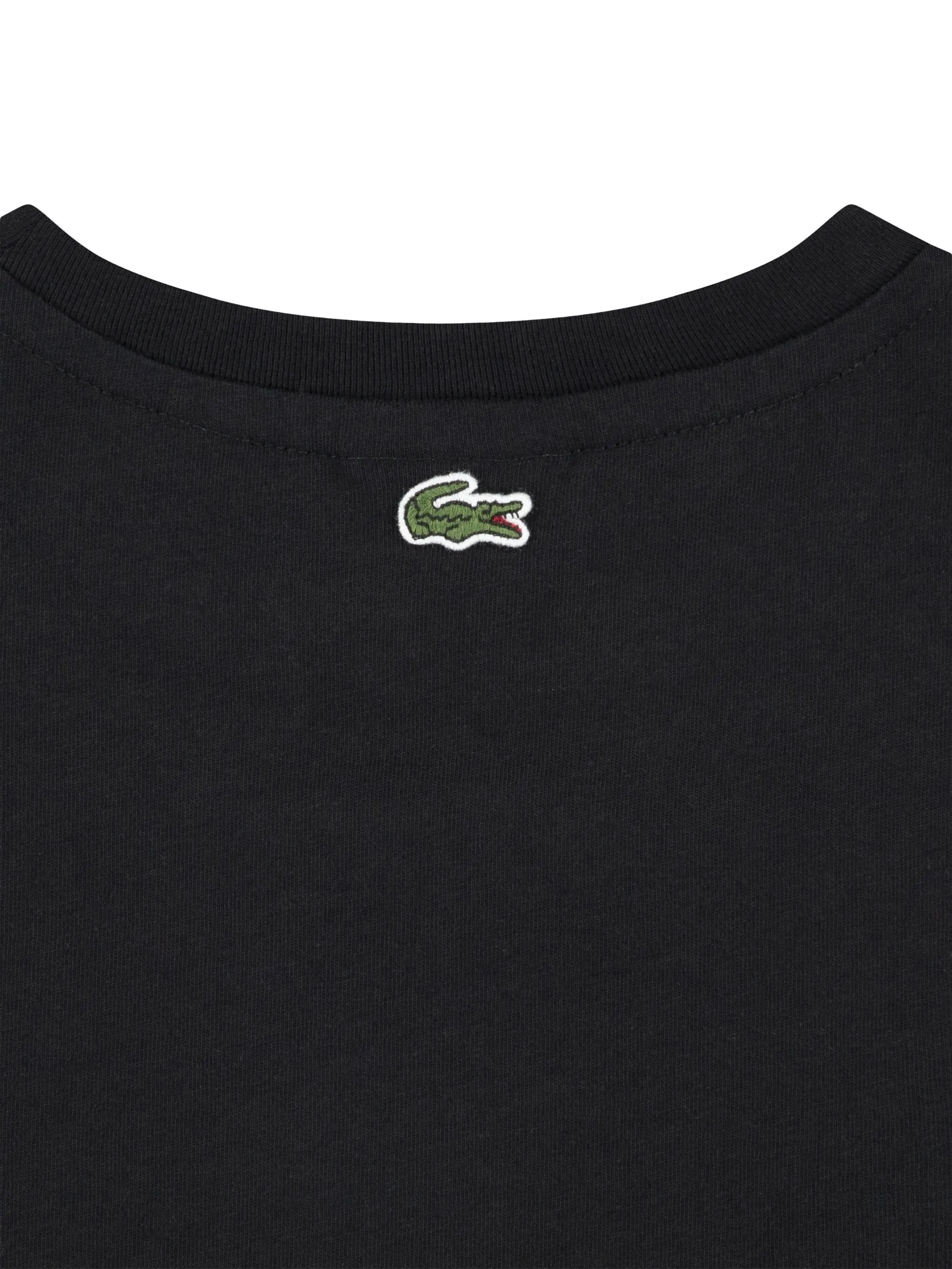 Футболка с круглым вырезом и нашивкой с логотипом Lacoste Kids, черный — фото 3