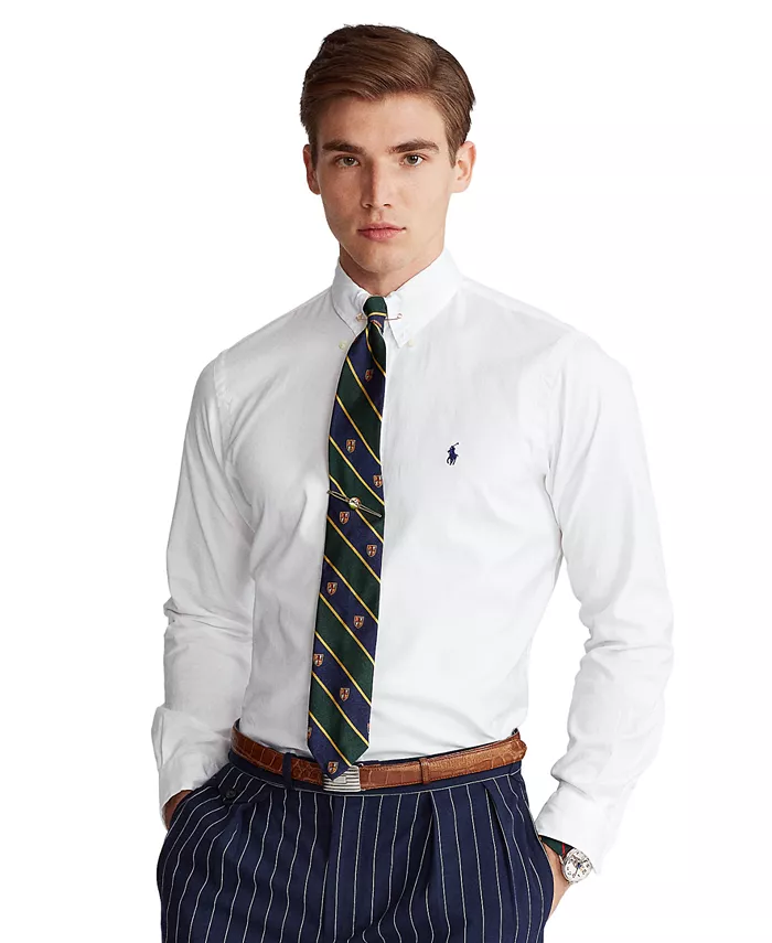 

Мужская классическая растягивающаяся рубашка Oxford Polo Ralph Lauren, белый