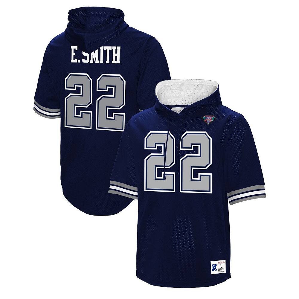 

Мужская футболка с капюшоном Mitchell & Ness Emmitt Smith темно-синего цвета Dallas Cowboys Retired Player с сеткой имени и номера, цвет Cow Navy