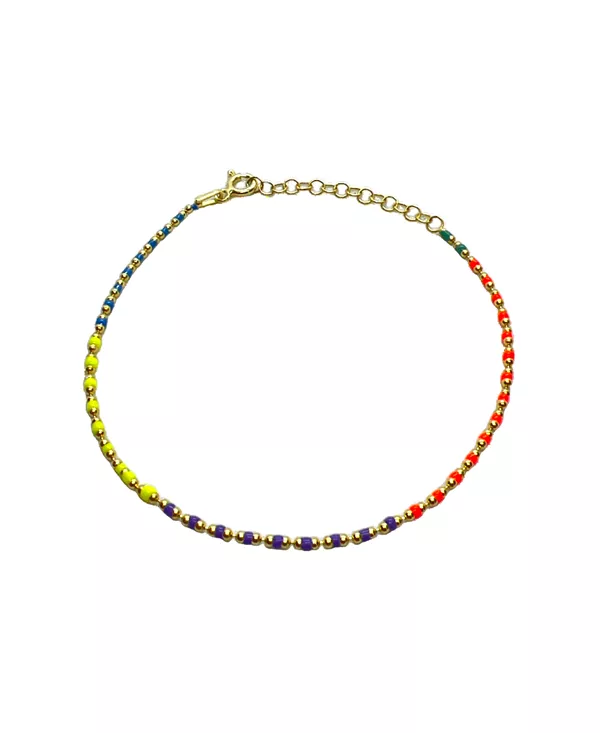 

Браслет из стерлингового серебра с эмалированными бусинами и разноцветной радугой Spero London, multicolor