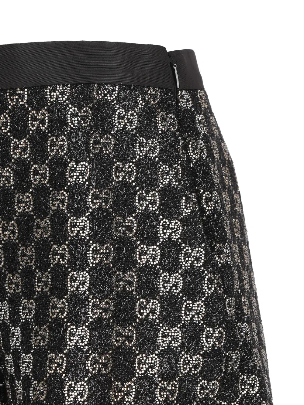 Шорты Gucci с логотипом, твид с люрексом, черный — фото 3