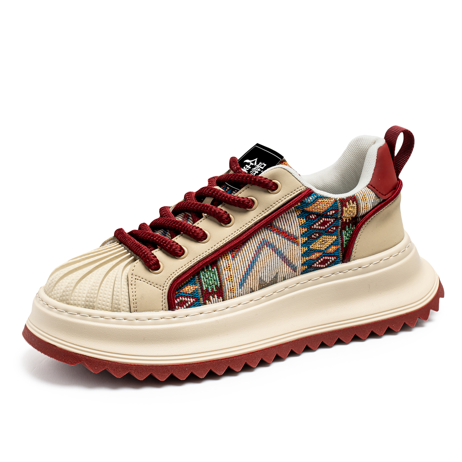 

Jinho Низкие скейтерские кроссовки мужские Beige Red, цвет Beige Red