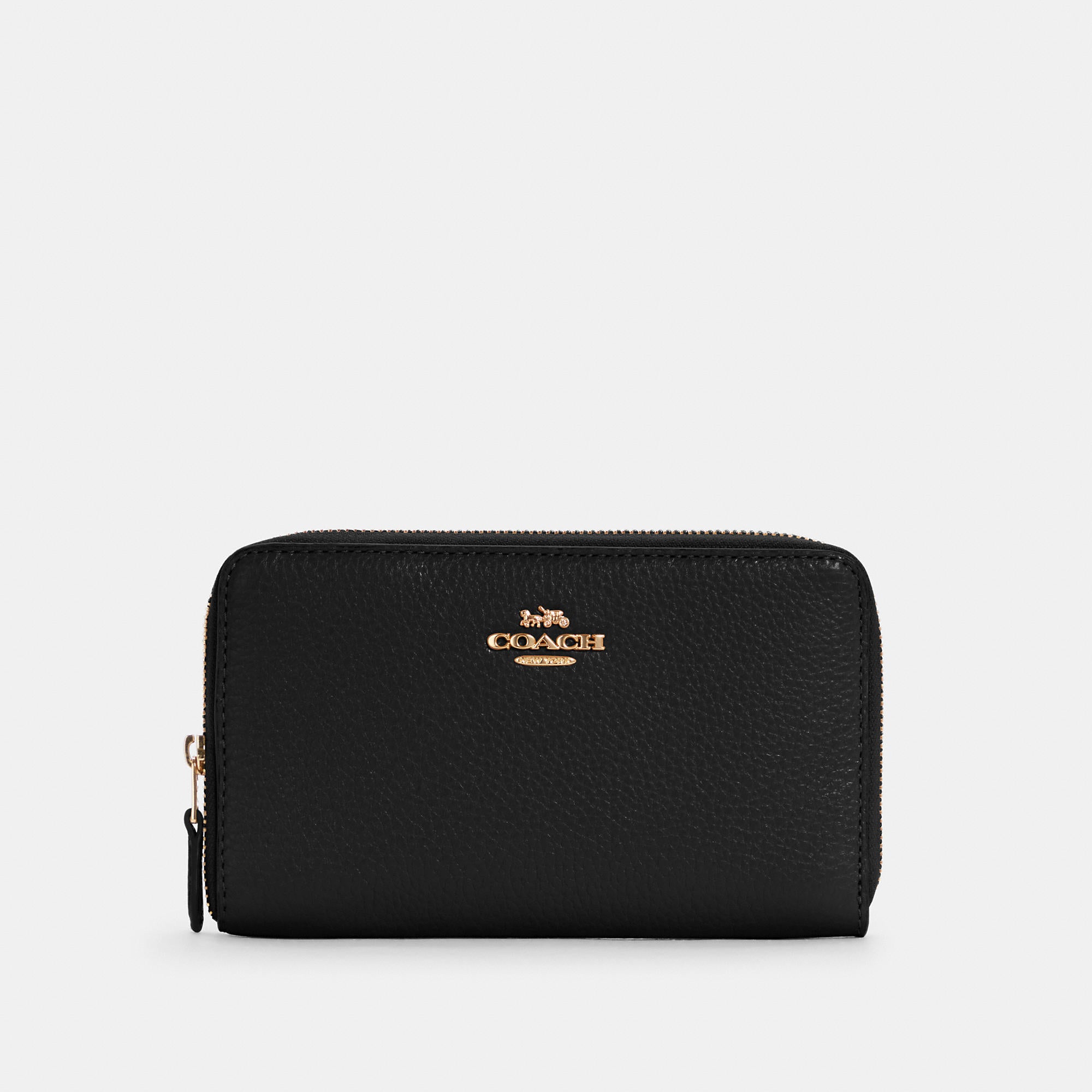 

Кошелек COACH Medium Id Zip Coach Outlet, золотой/черный