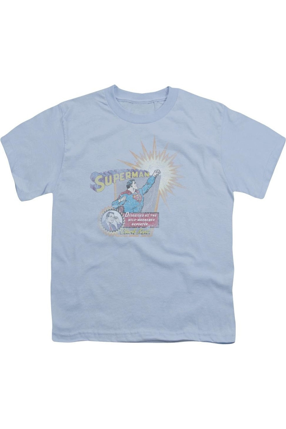 

Футболка с коротким рукавом для детей "Супермен: Гениальная маскировка" Gildan, светло-голубой