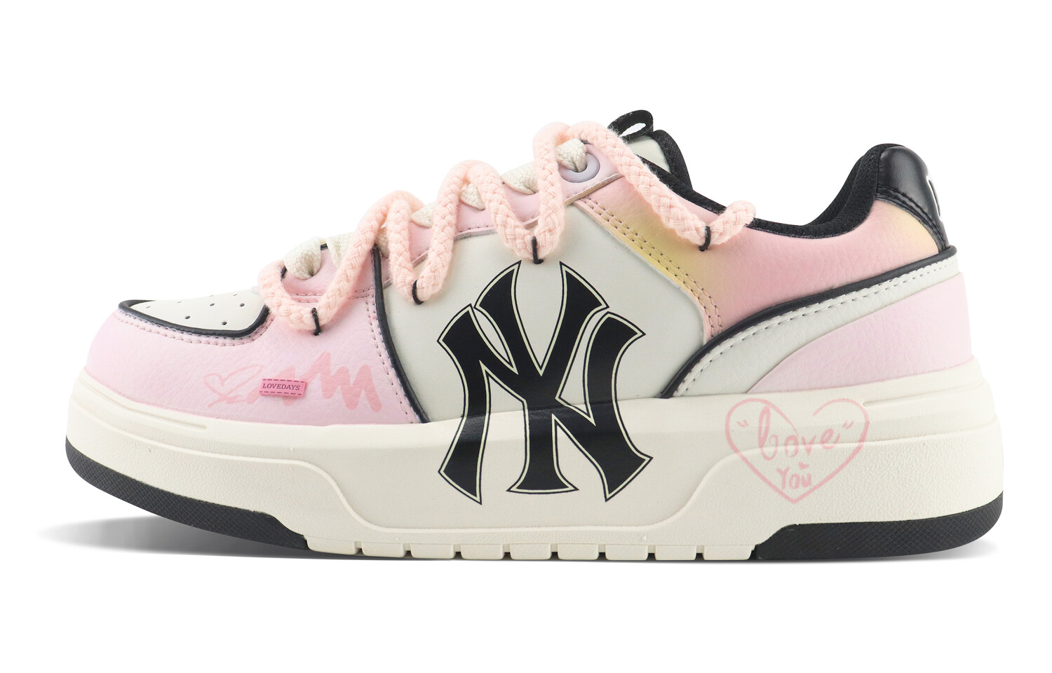

Кроссовки MLB Chunky Liner Skateboarding Shoes Unisex Low-top Pink/white, розовый