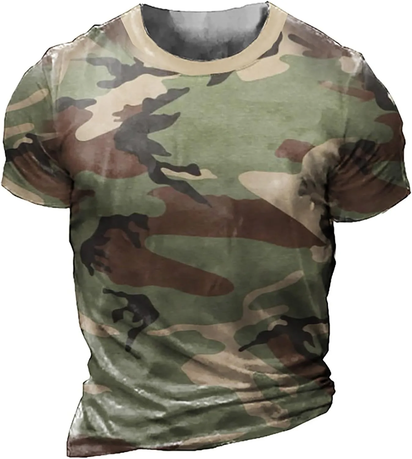 

Футболка Camo с круглым вырезом, дышащая, с короткими рукавами