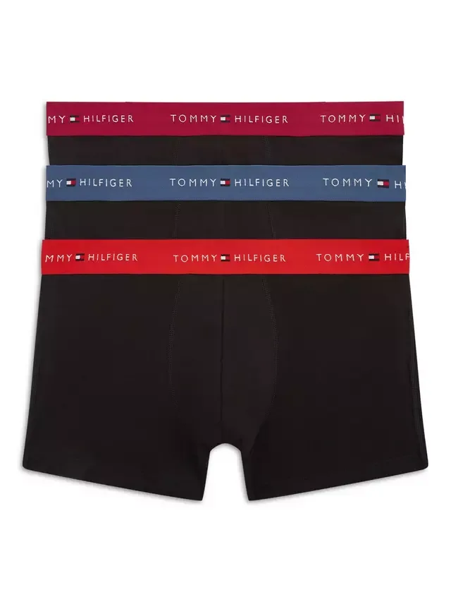 Трусы Cotton Rich с повторяющимся логотипом, комплект из 3 штук, разноцветные Tommy Hilfiger