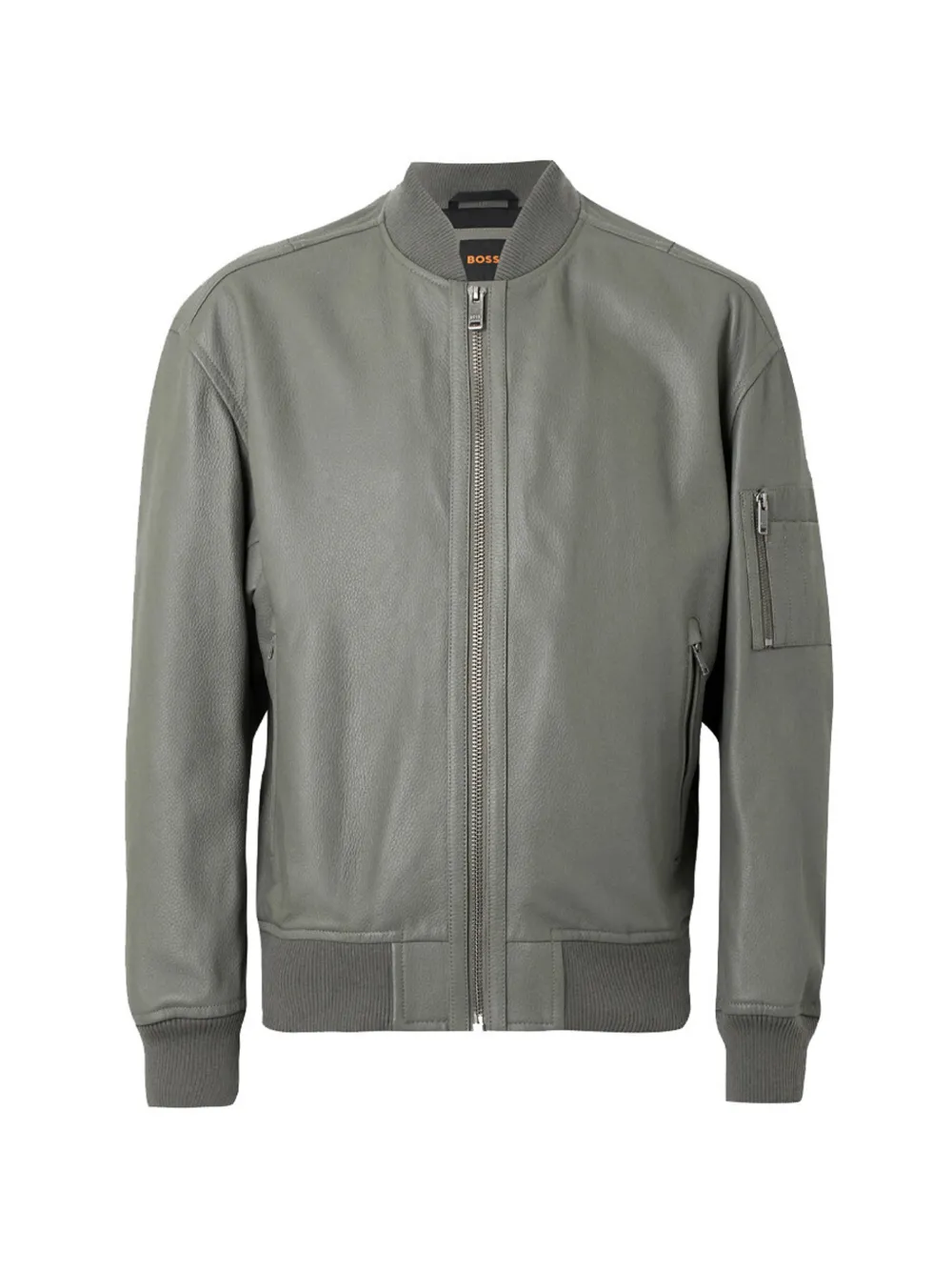 

Кожаная куртка Jakri в рубчик Boss, серый