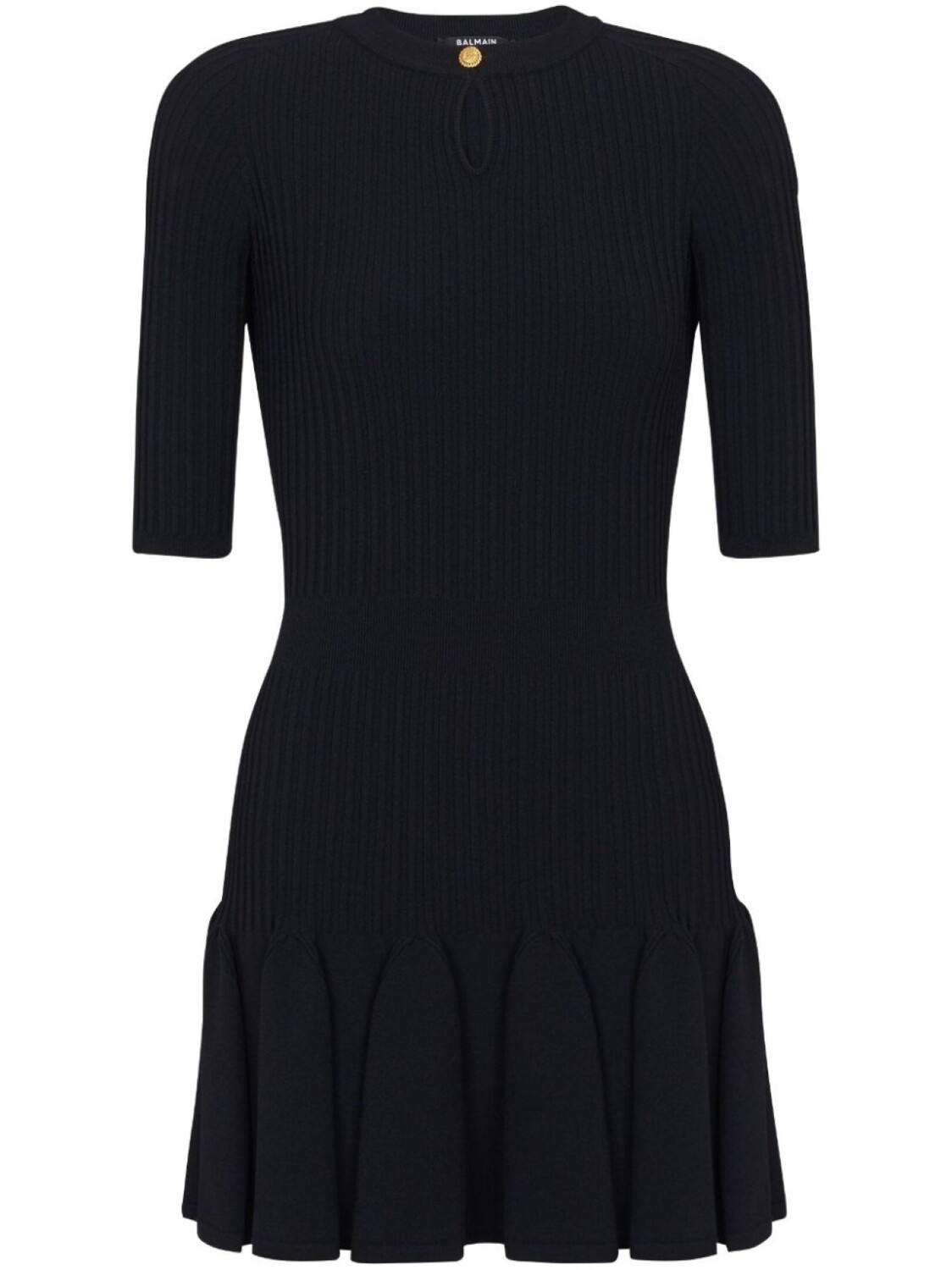 

Balmain короткое трикотажное платье, черный