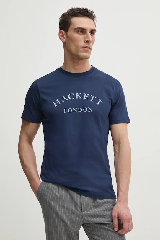

Хлопковая футболка Hackett London, темно-синий