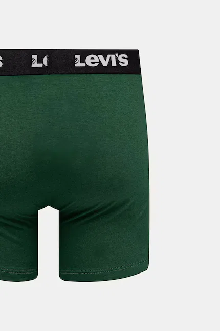 Боксеры мужские из хлопка 2 шт Levi's, зеленый — фото 4
