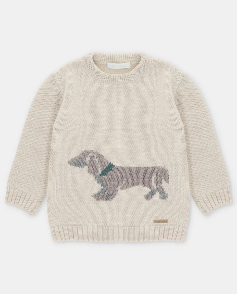 

Детский джемпер с рисунком на передней части в песочном цвете Martín Aranda