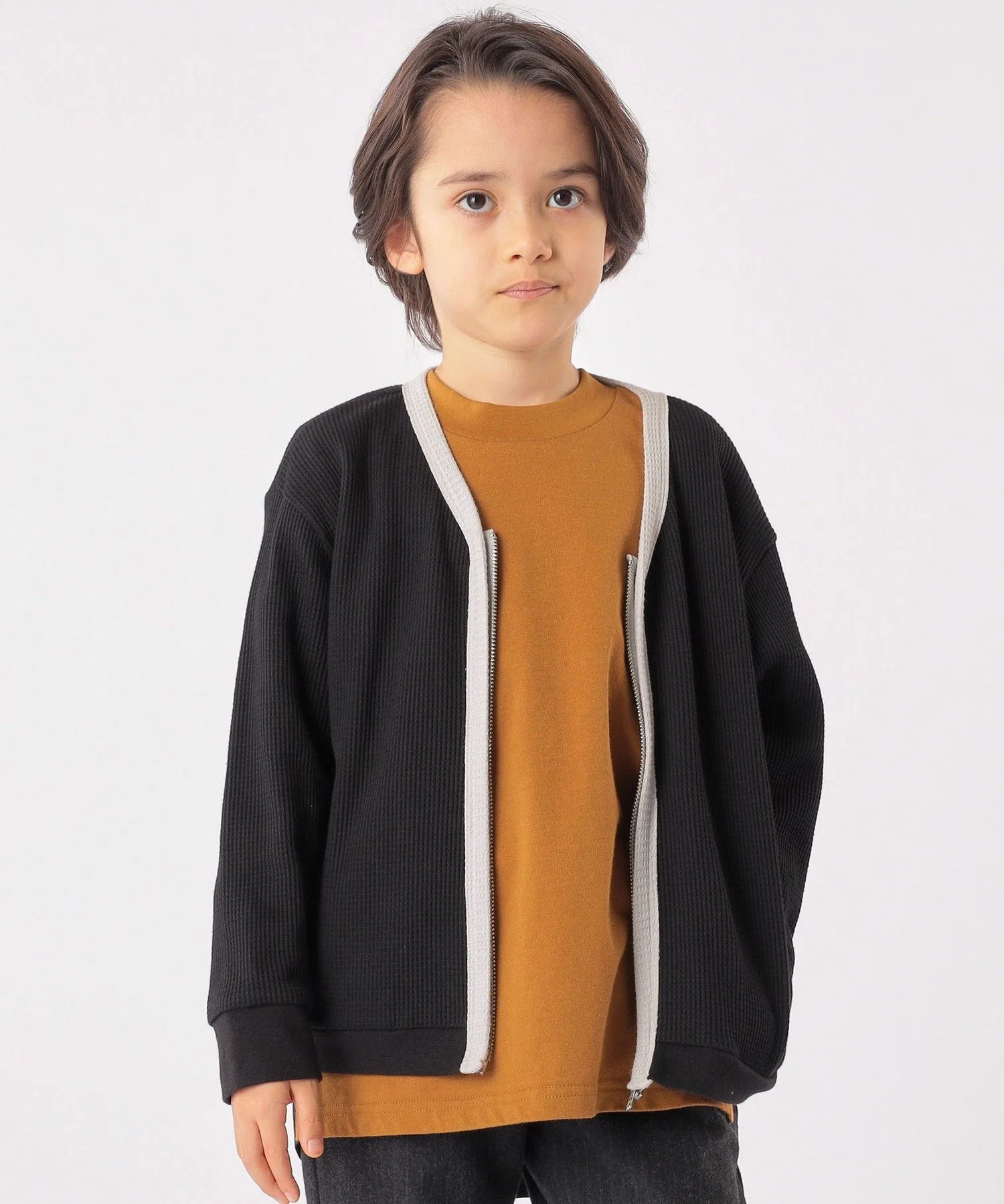 Детские кардиганы SHIPS: 100–130 см / Вафельный кардиган SHIPS KIDS, Black — фото 4