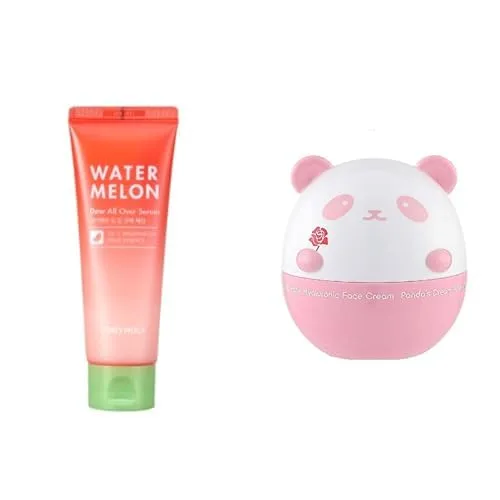 TONYMOLY Watermelon Dew All Over Body & Face Serum, увлажняющая сыворотка для сияющей кожи, 118 мл + Panda's Dream Rose Hyaluronic Face Cream, увлажняющий крем для всех типов кожи, 148 мл