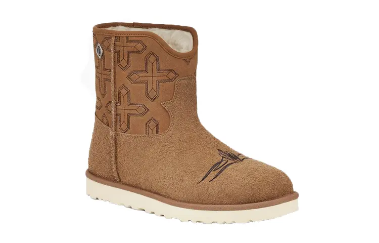Мужские сапоги UGG x COTD замшевые с аппликацией, светло-коричневый — фото 3