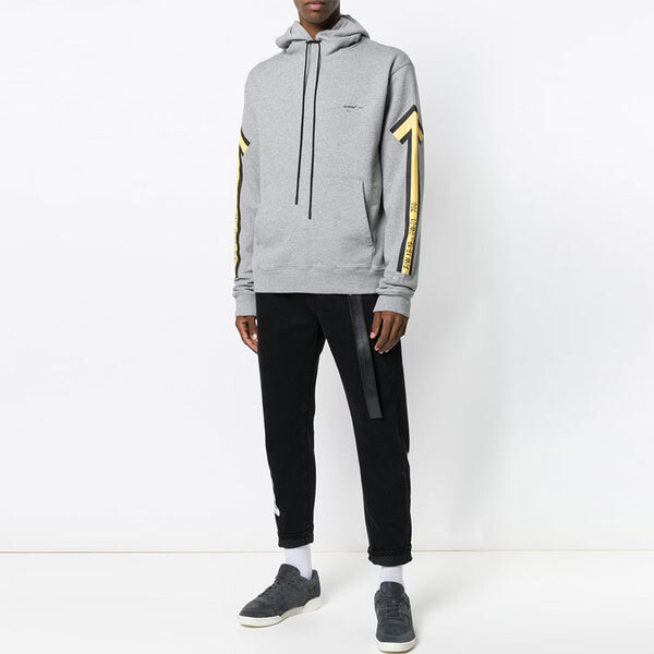 Толстовка fw18 arrows normal fit hooded sweater 'grey yellow' Off-White, серый — фото 2