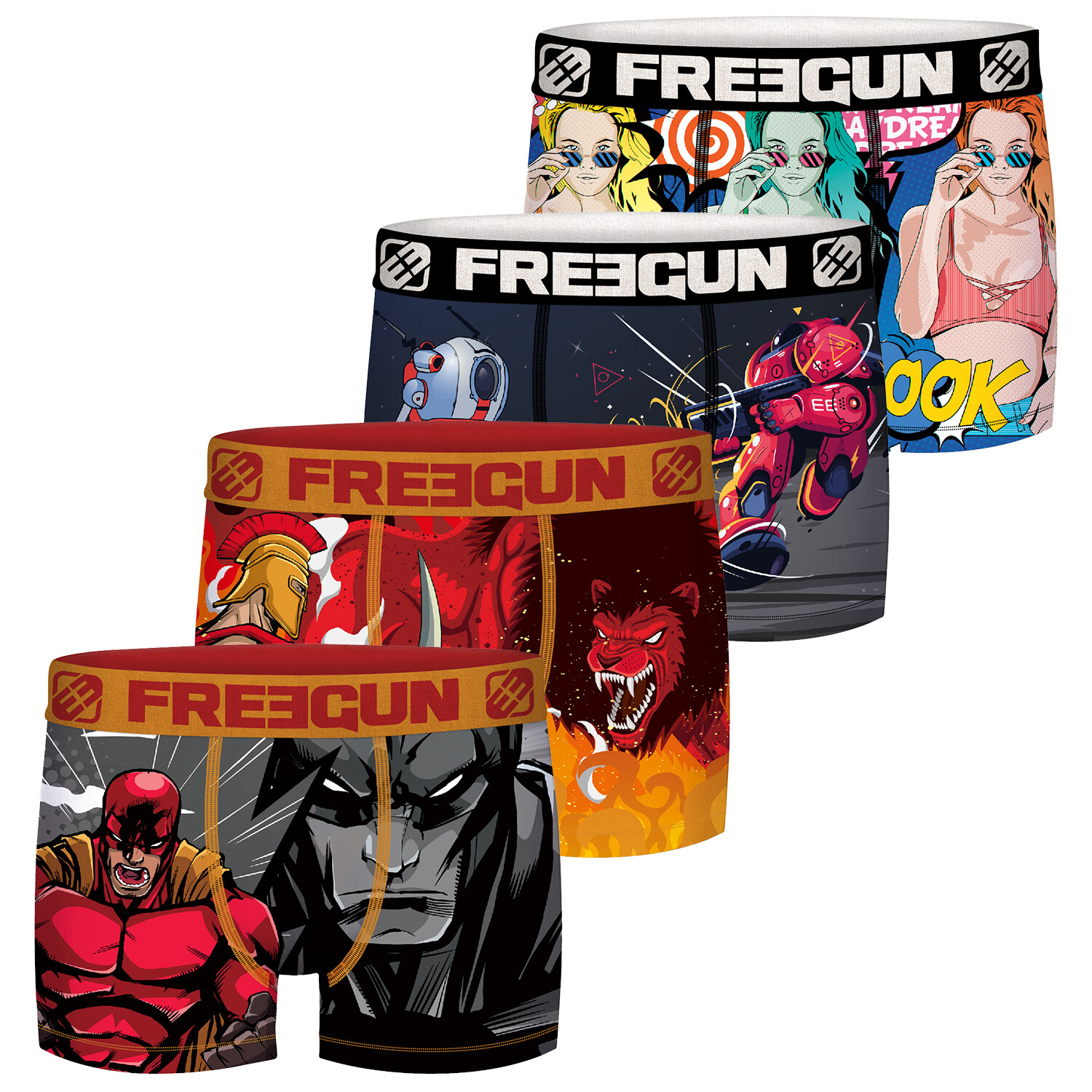 Боксеры Freegun Trunk Freegun Comic Herren s 4 шт, разноцветный