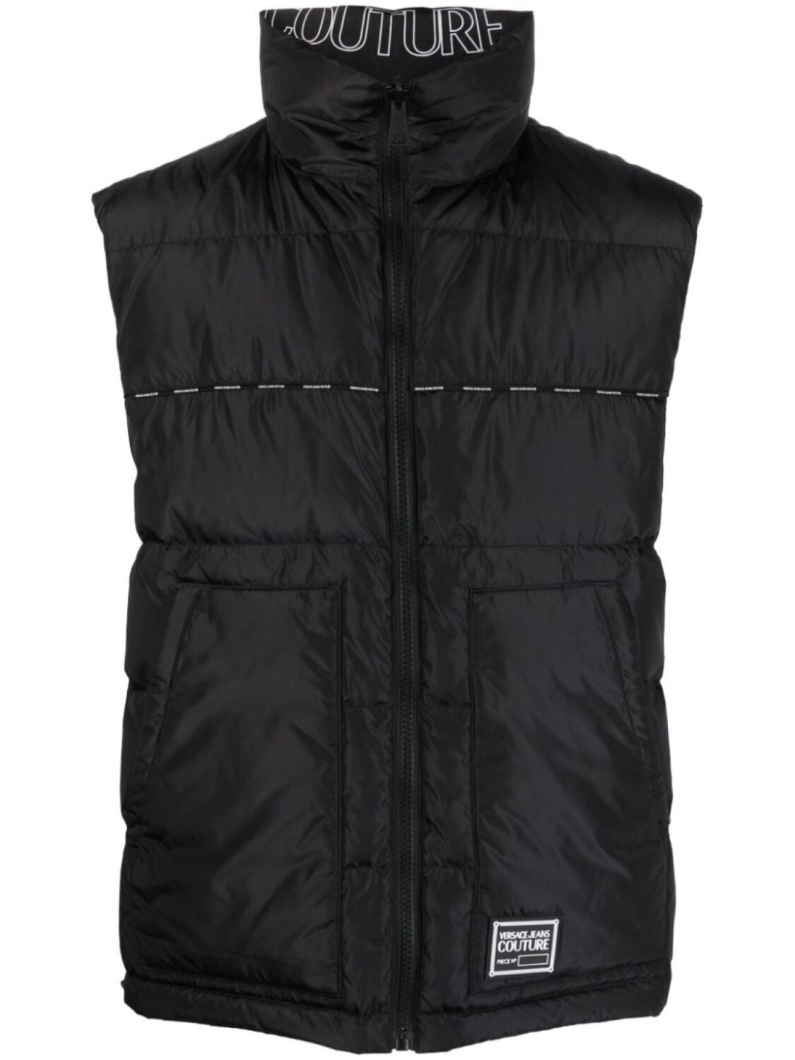

Versace Jeans Couture двусторонний дутый жилет с логотипом, черный