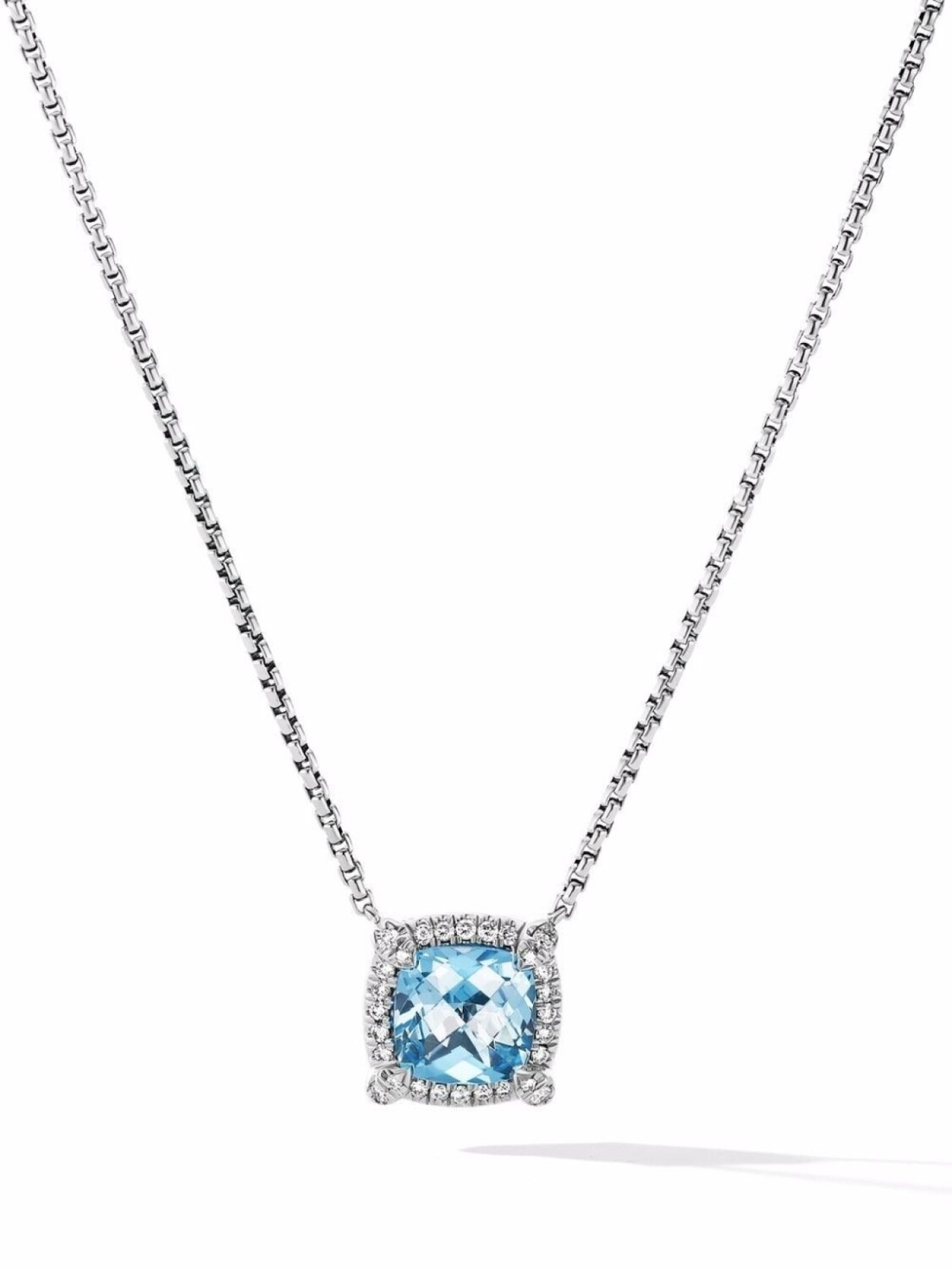 

Серебряное колье Petite Chtelaine с топазом и бриллиантами David Yurman, серебряный