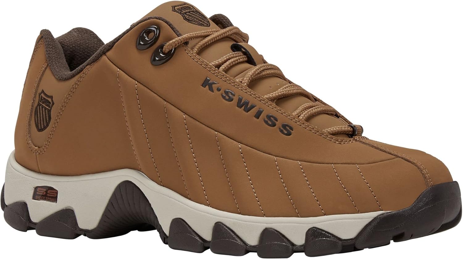 

Мужские кроссовки K-Swiss ST329 CMF, широкие теннисные кроссовки для мужчин, прогулочная обувь с кожаным верхом, коричневый