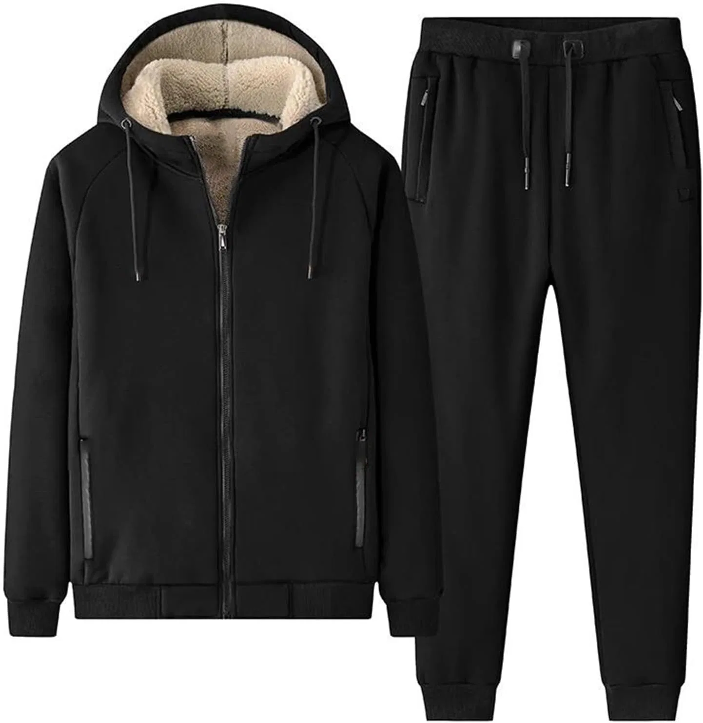 Спортивный костюм 2 предмета, флис, кашемир, Black-1 — фото 4