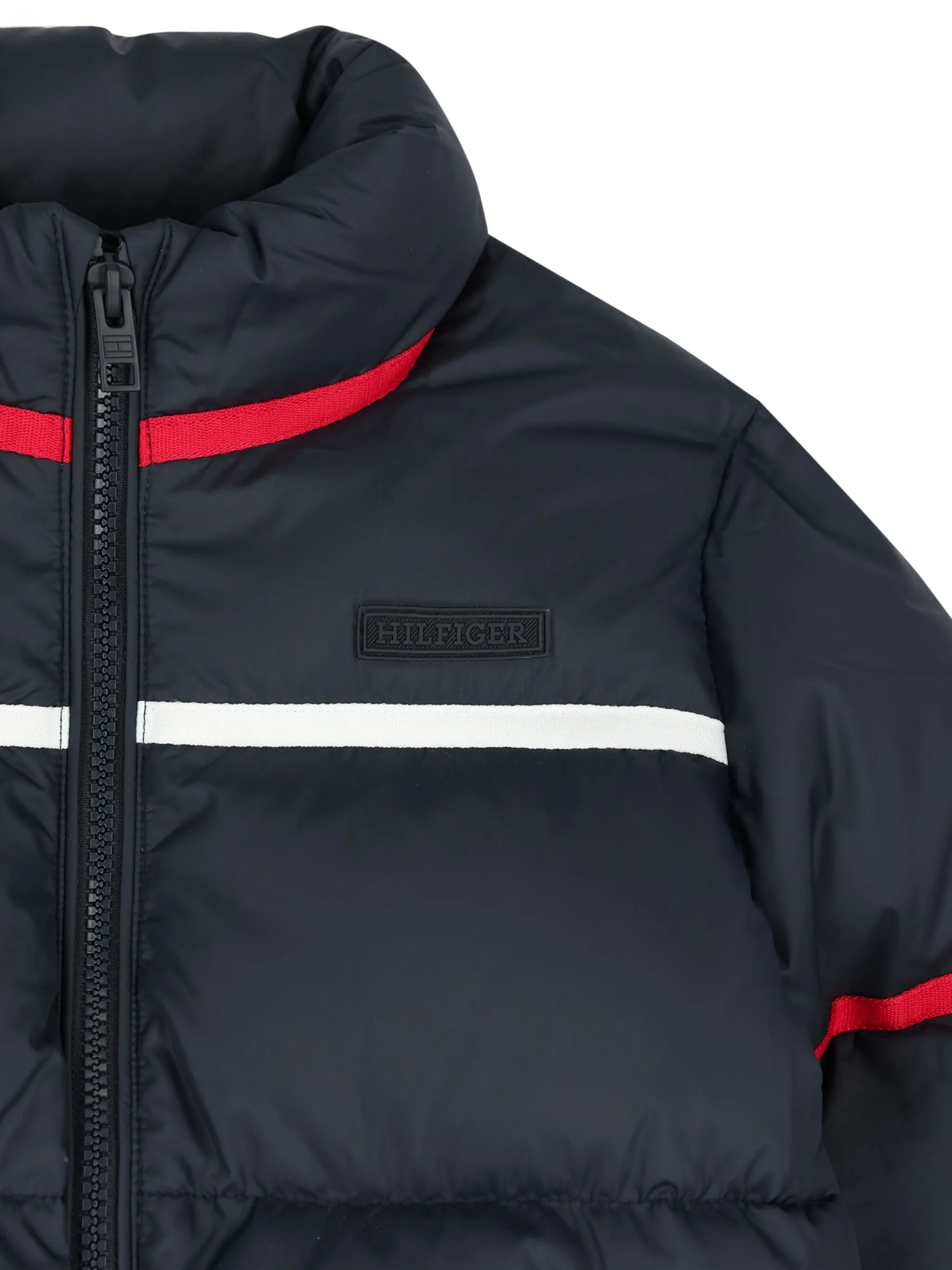 Пуховик с отделкой в полоску Tommy Hilfiger Junior, синий — фото 3