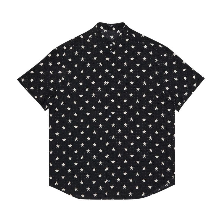 

Рубашка Balmain Short-Sleeve Stars Print Shirt, Black/Ivory