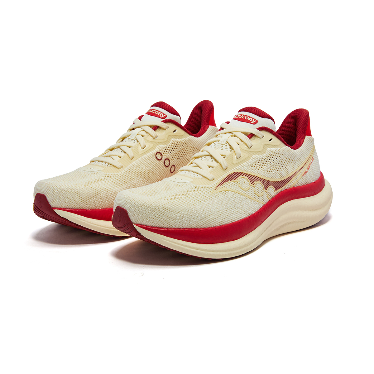 Saucony Triumph Victory 23 мягкие и удобные дышащие кроссовки для тренировок и бега унисекс beige red — фото 4