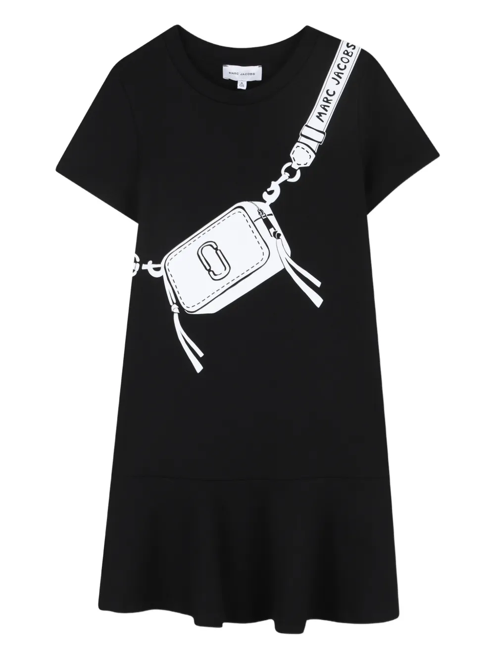 

Платье с оборками и графичным принтом Marc Jacobs Kids, черный