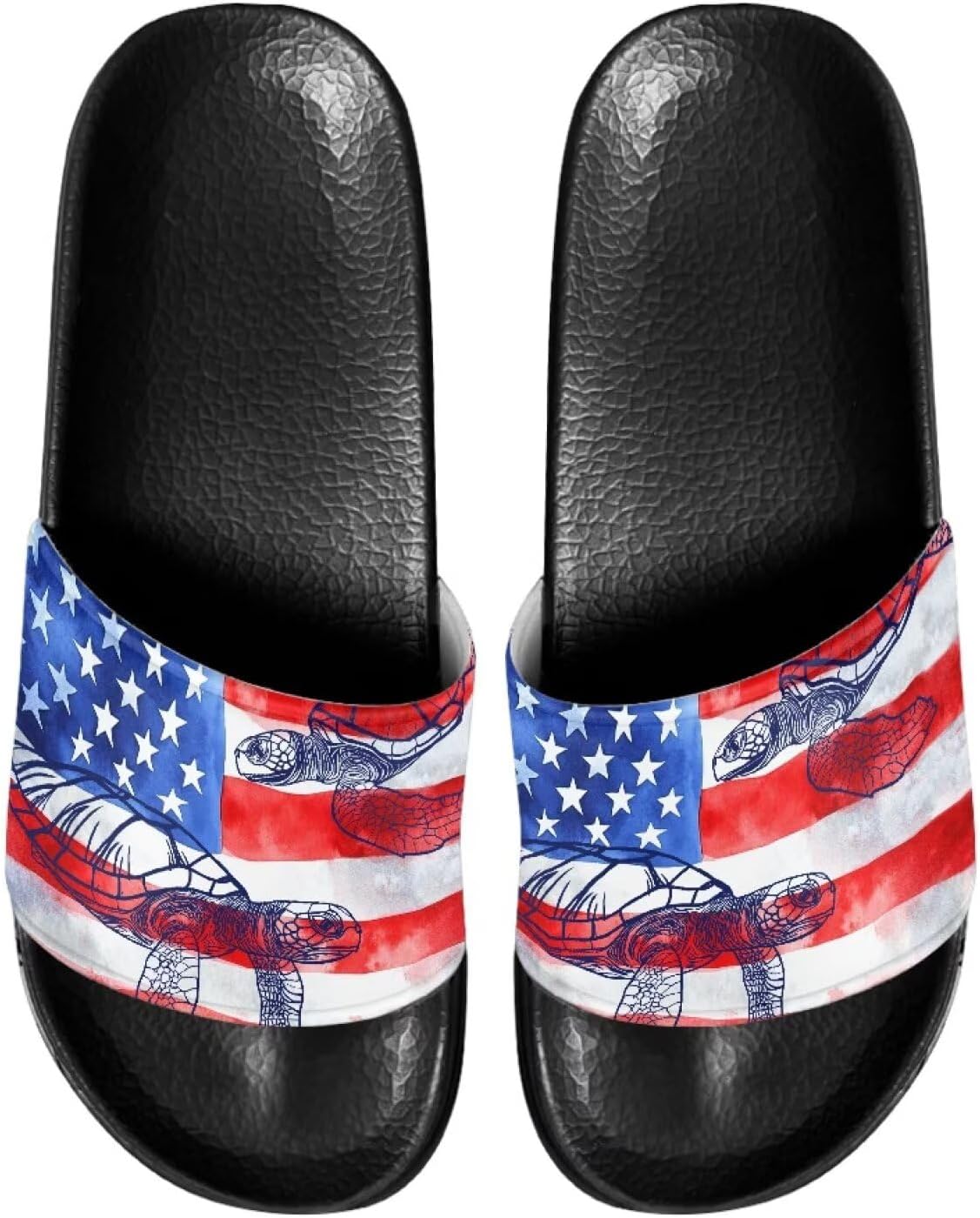 

Спортивные сандалии с открытым носком Psesaysky, American Flag Turtles Print