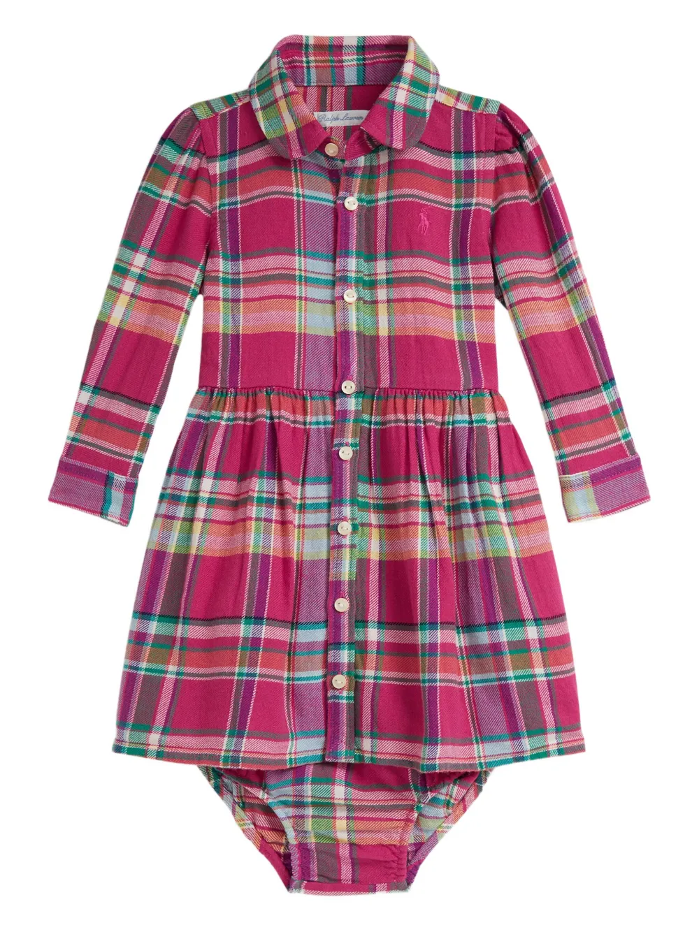 

Клетчатое платье на пуговицах POLO RALPH LAUREN KIDS, розовый