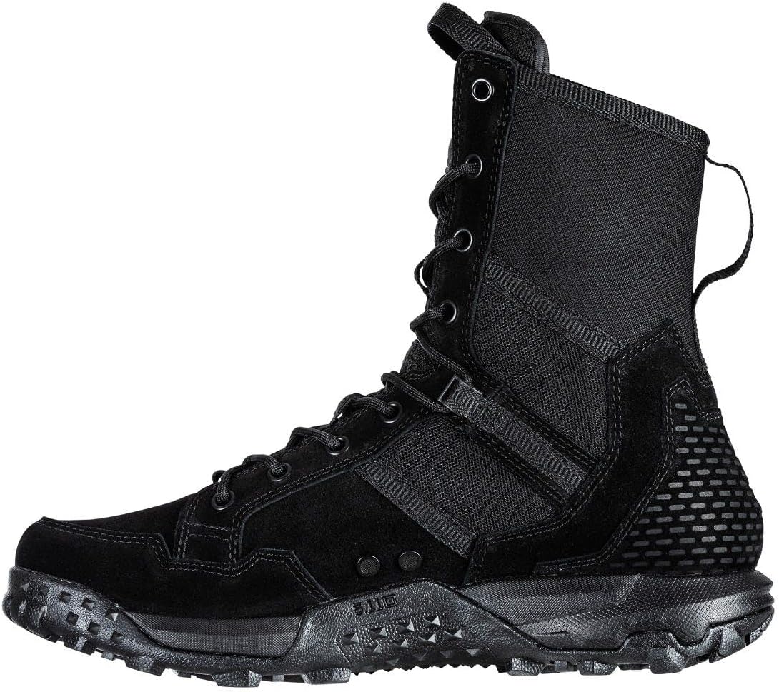 Мужские тактические ботинки 5.11 Tactical A/T All-Terrain высотой 8 дюймов в военном стиле для снега, походов и работы - без молнии, водоотталкивающие, стиль 12422, черный — фото 3