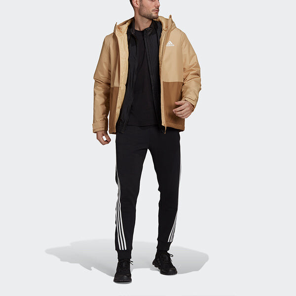 Куртка adidas Bsc St In H J Splicing hooded logo Sports Jacket Yellow, желтый — фото 2