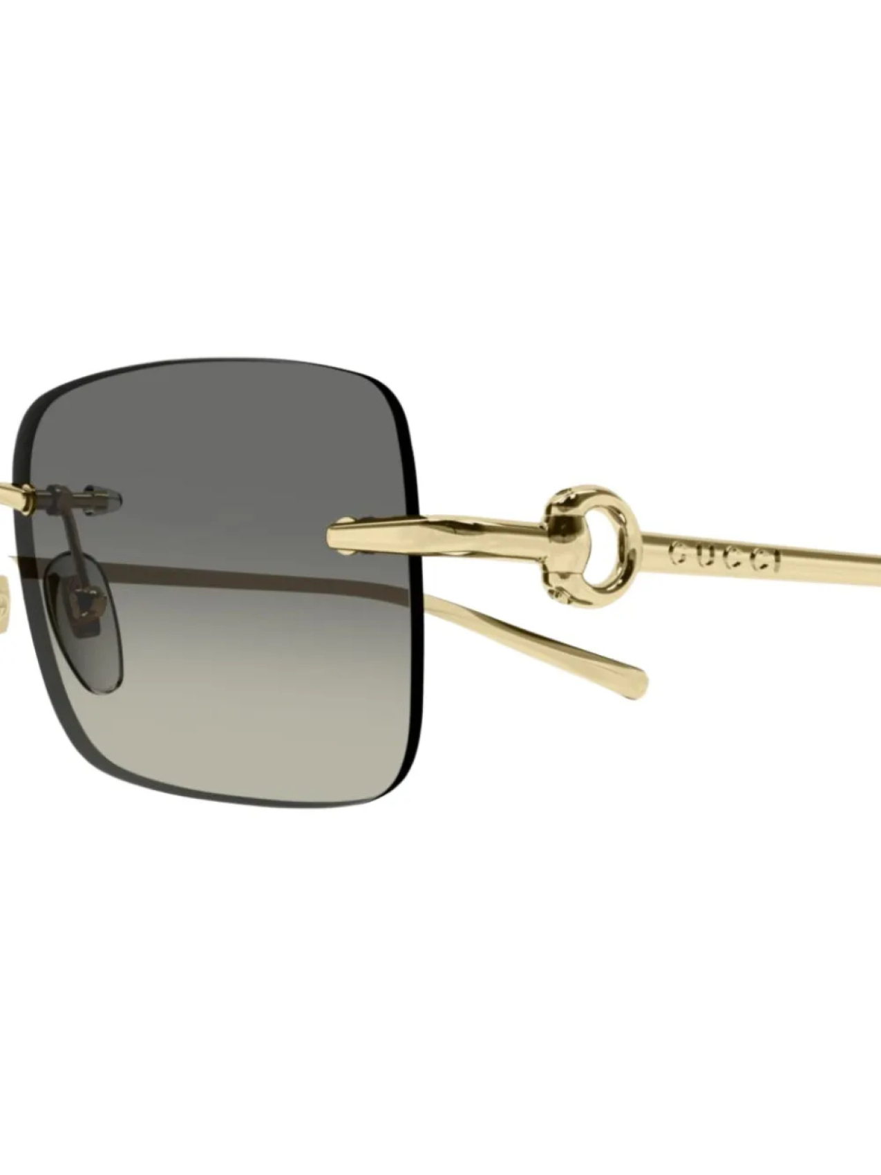 Солнцезащитные очки с градиентной оправой прямоугольной формы Gucci Eyewear, золотой — фото 3