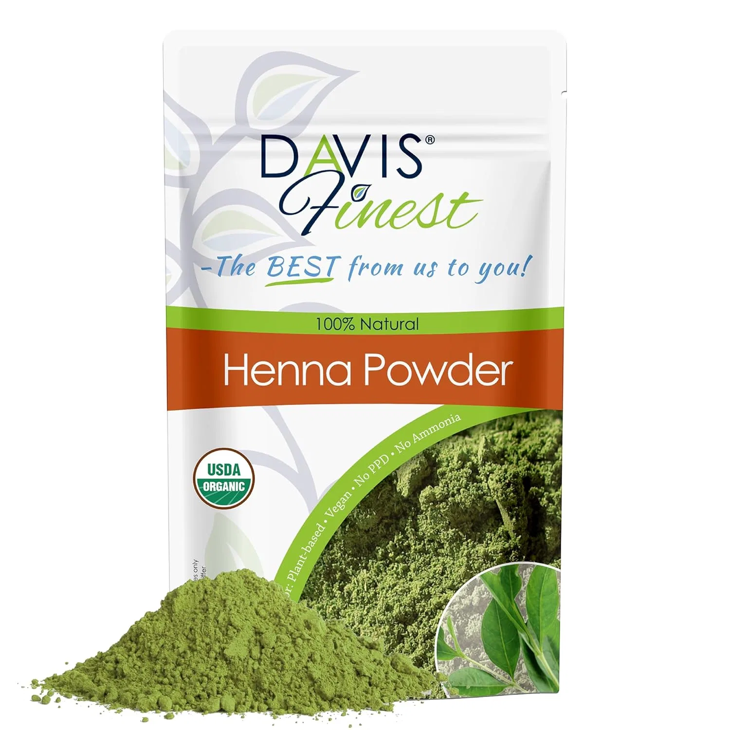 Натуральная хна для волос «Pure Natural Henna Powder» 500 г от Davis Finest Davis Finest, Reddish Brown