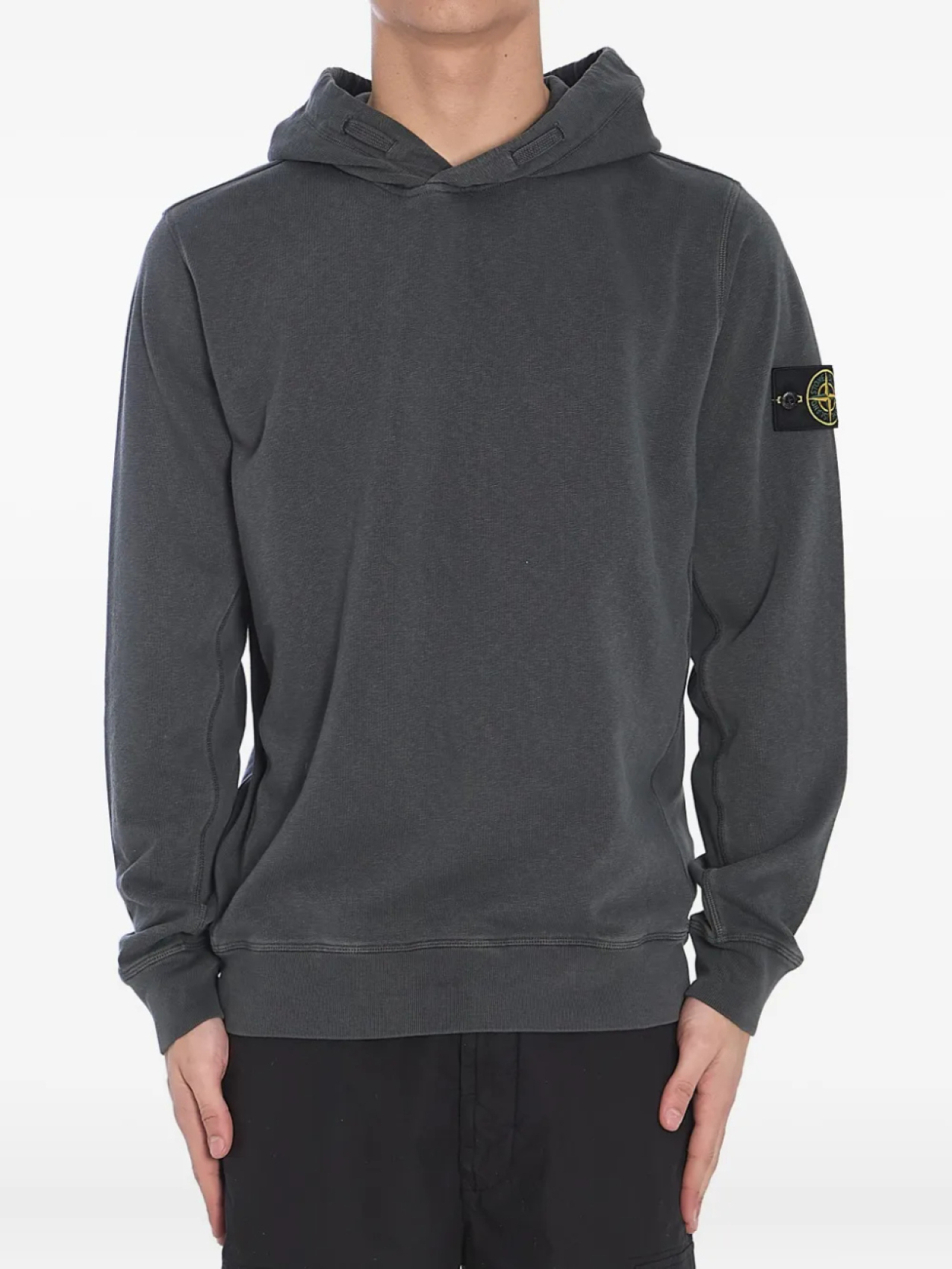 

Толстовка с капюшоном из хлопка Stone Island, серый