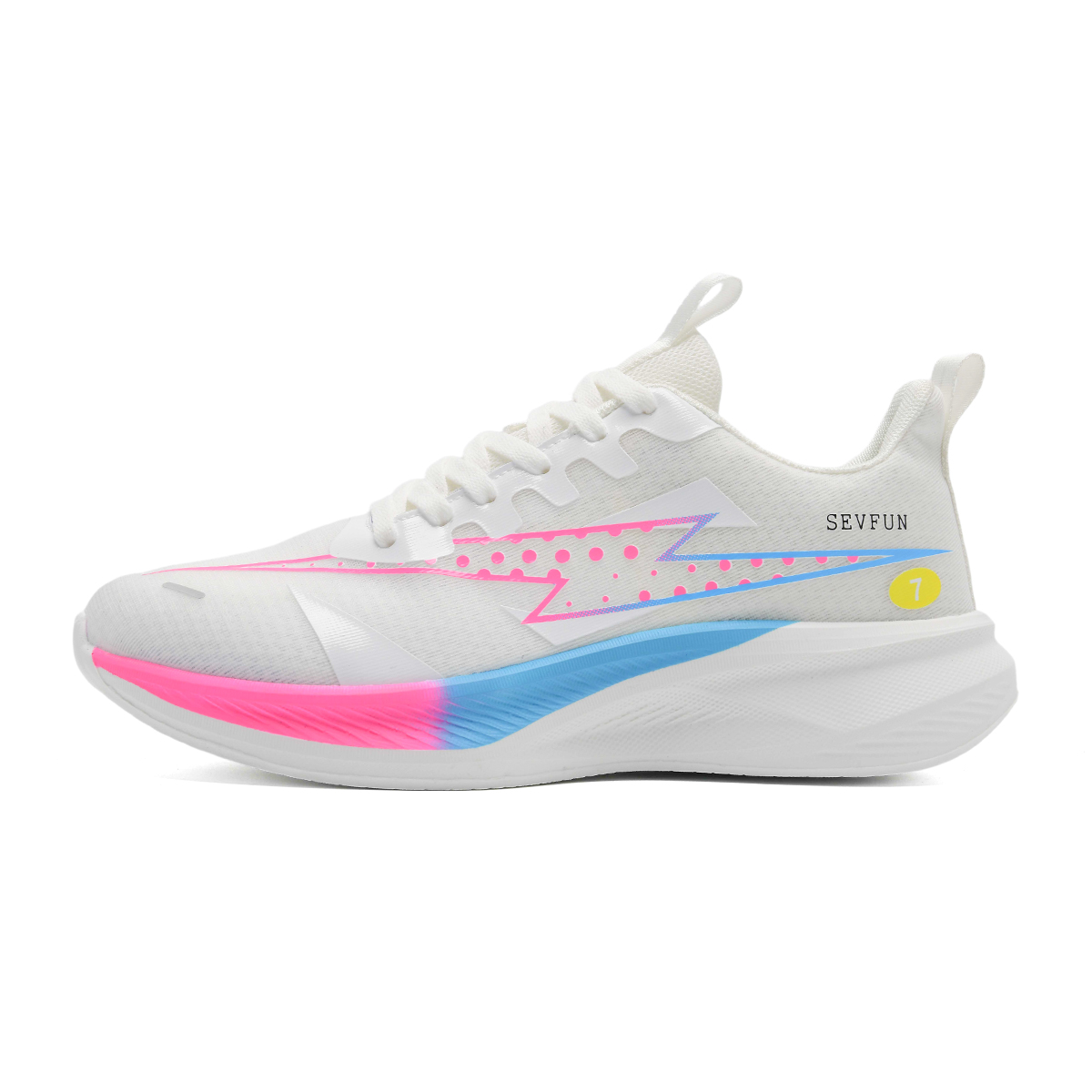 

7 SEVFUN Унисекс кроссовки лоу-топ черные белые синие розовые, цвет White Blue Pink