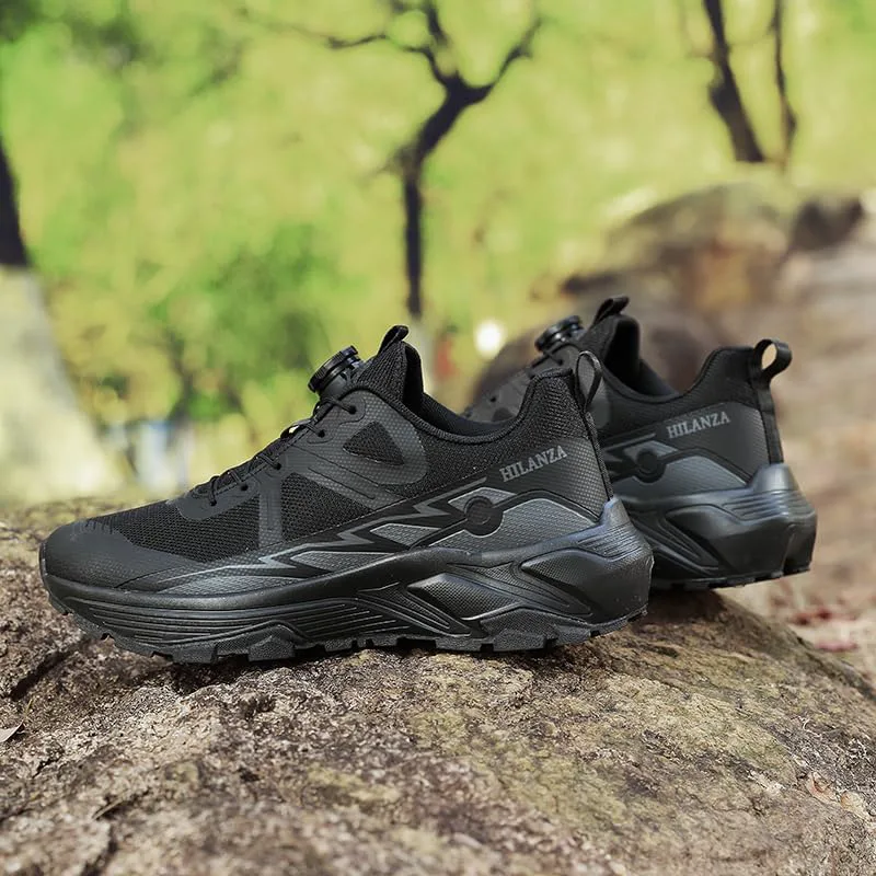 Кроссовки для трейлраннинга Hilanza All-Black, сетчатые спортивные кроссовки, противоскользящие походные ботинки Generic, черный — фото 4