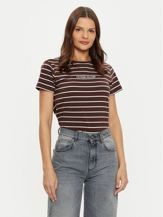 

Футболка стандартного кроя Guess Jeans, коричневый